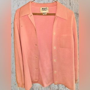 Vintage 1960s Margaret’s Lubbock Women’s Pink Button Up Cardigan Sweater